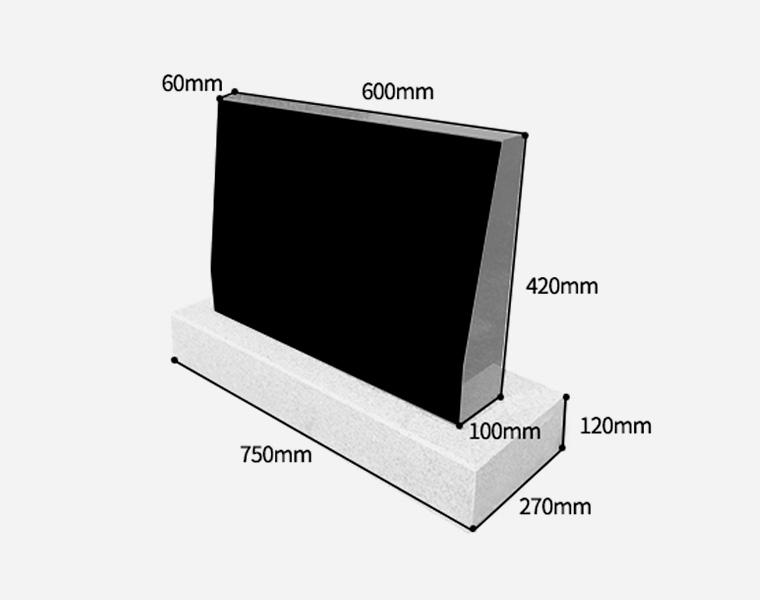 합장용 2자 피와비 사진비석 600*420*100/60 (사진250*180*20)