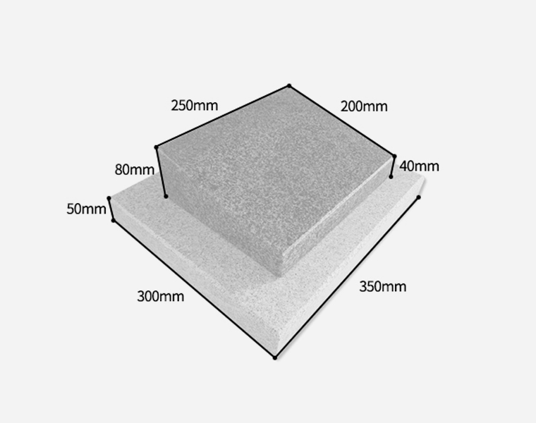 고흥석 평장와비 화병세트 250*200*80/40 (받침석포함)