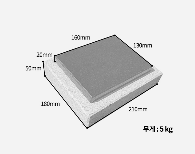 평비석 화병세트 160*130*20 (받침석포함)