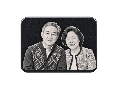 메탈 2인 사진비석 100*75 부착용 비석